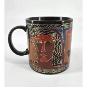 Vintage 80s Laurel Burch Signed Coffee Mug Ancient Ancestors 1988 Japan Tea Cup
